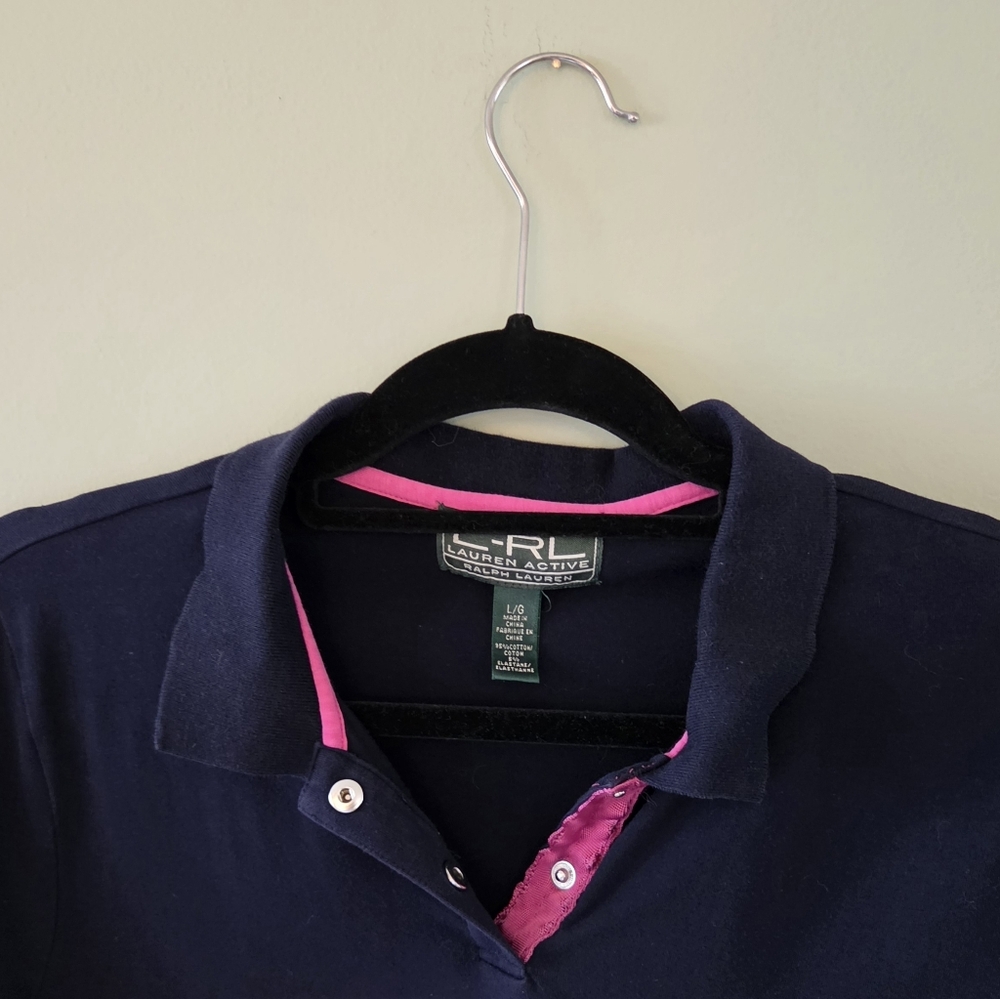 Ralph Lauren Womans Polo in Navy Blue and Pink - Picture 2 of 3